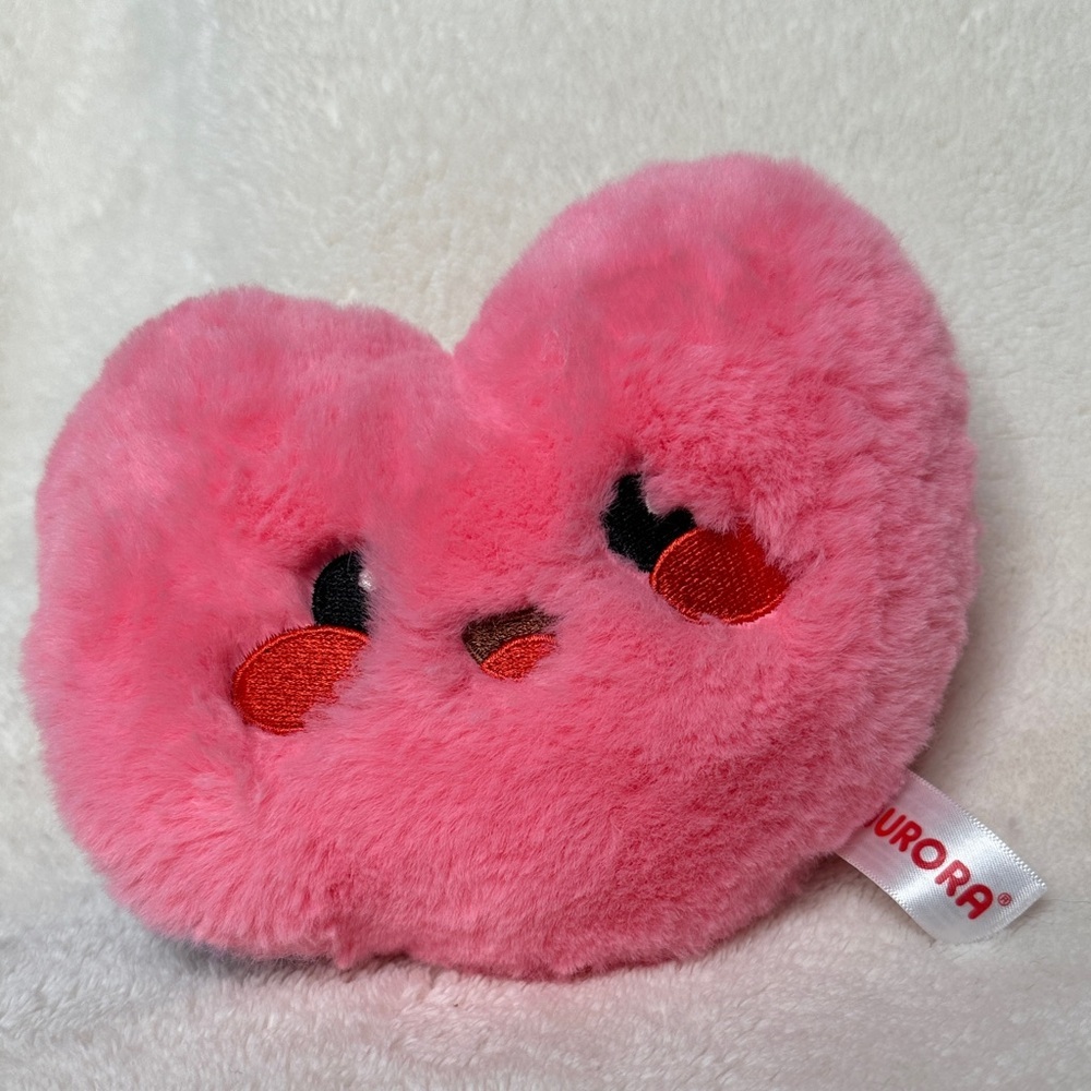 Aurora Reversible Heart Plush Pink & Purple Valentine Gift NWOT